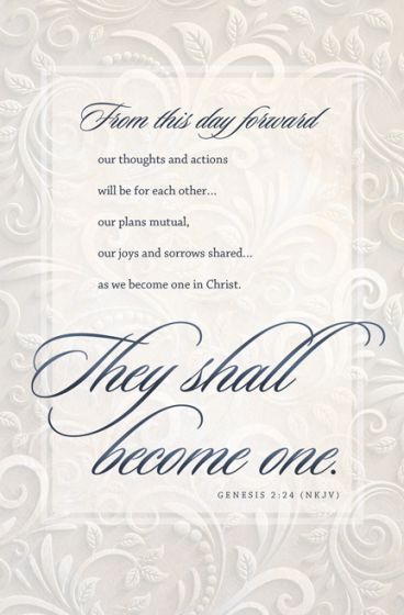 They Shall Become One Wedding Bulletin (Pack of 100) - Re-vived