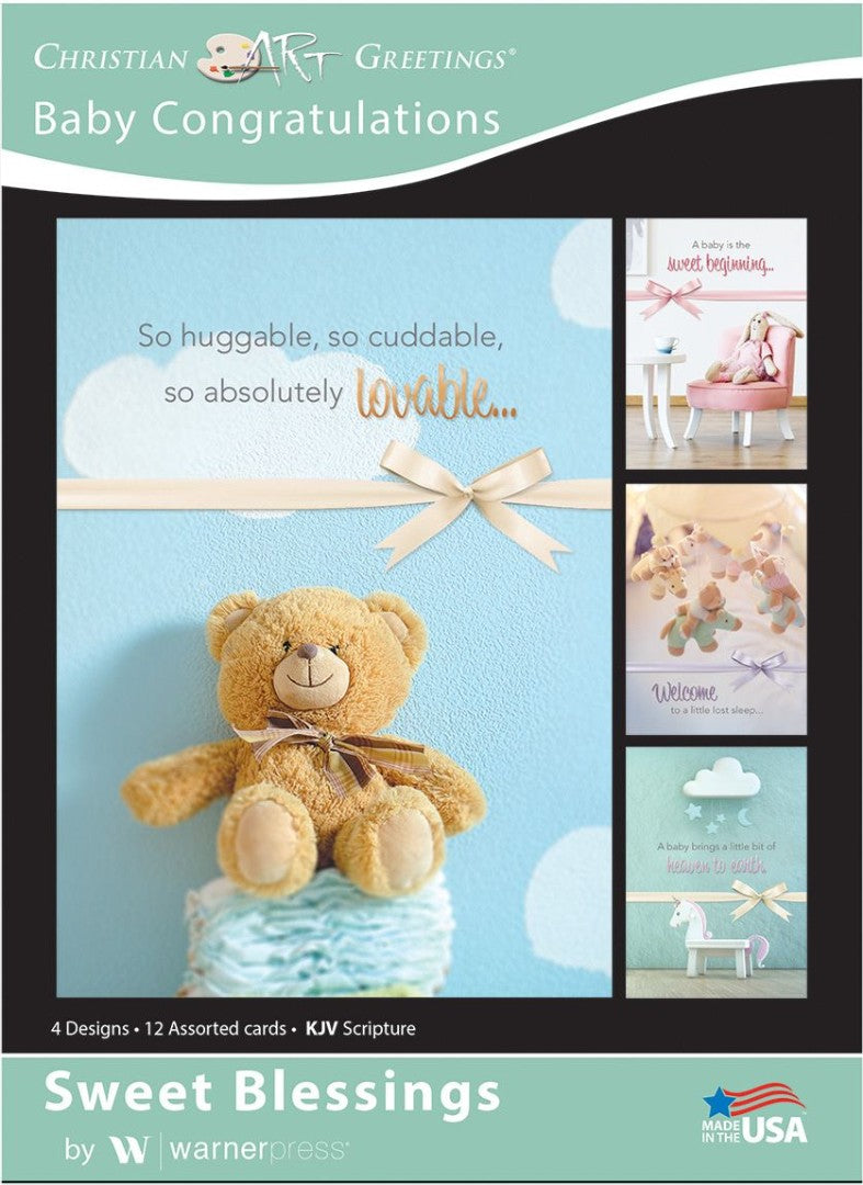Sweet Blessings Baby Congratulations Boxed Cards (12 pack) - Re-vived