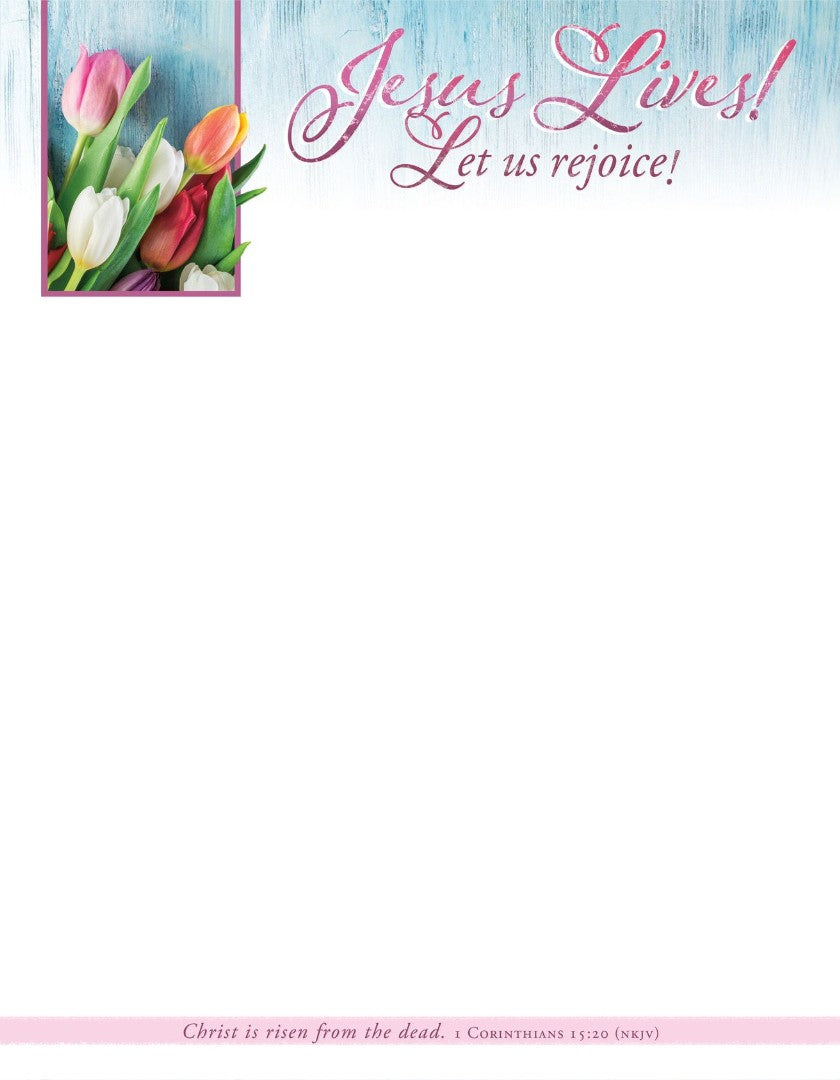 Jesus Lives! Easter Letterhead (pack of 100) - Re-vived