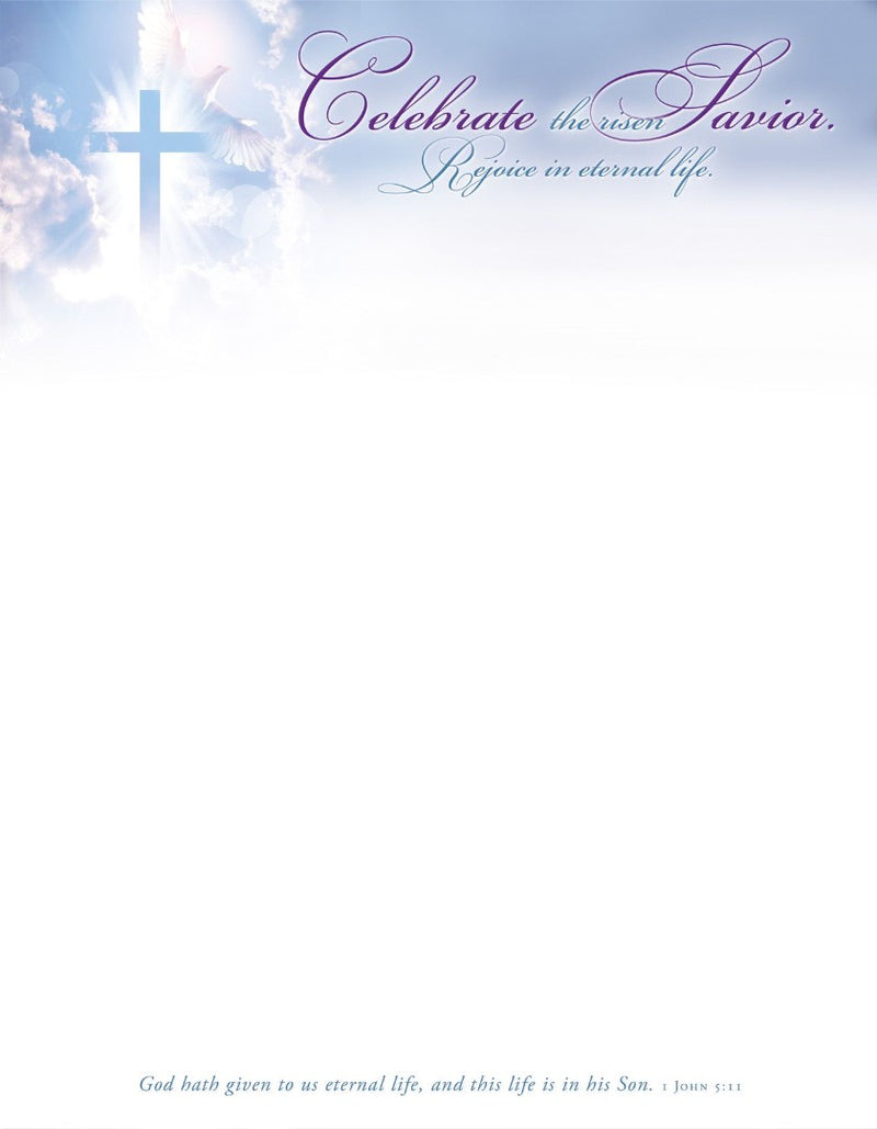 Celebrate the Risen Savior Easter Letterhead (pack of 100) - Re-vived