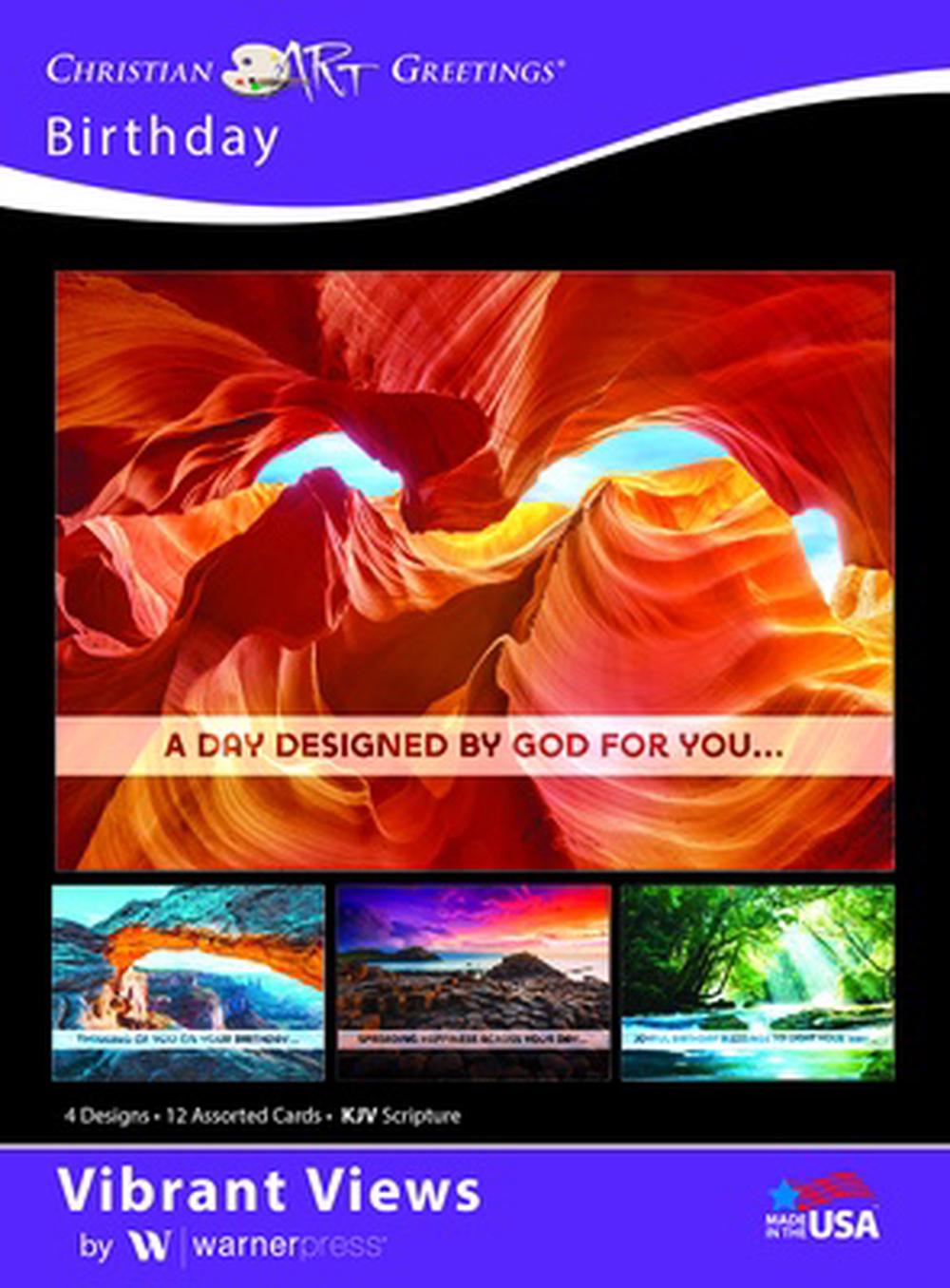 Vibrant Views Birthday Boxed Cards (box of 12) - Re-vived