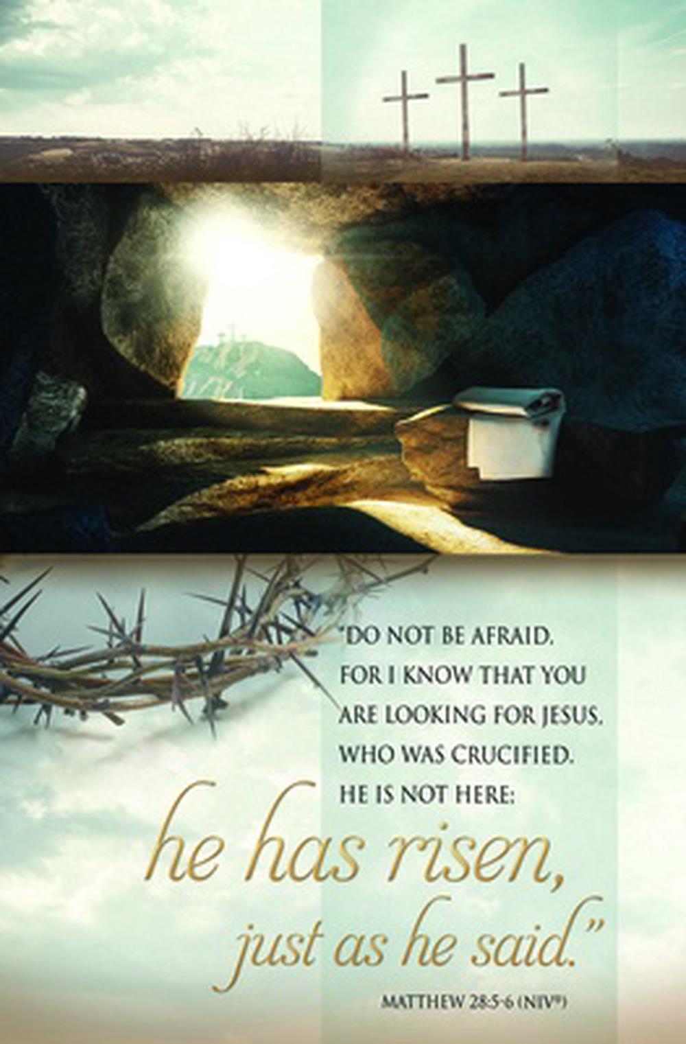 He Has Risen Easter Bulletin (pack of 100) - Re-vived
