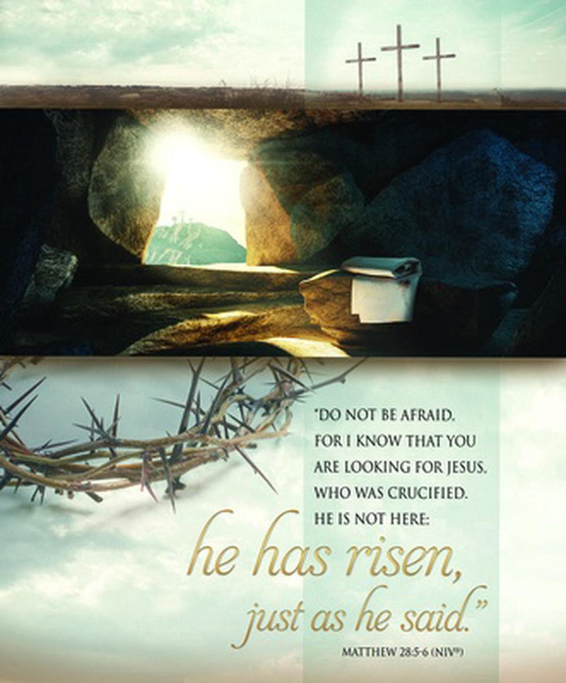 He Has Risen Easter Large Bulletin (pack of 100)