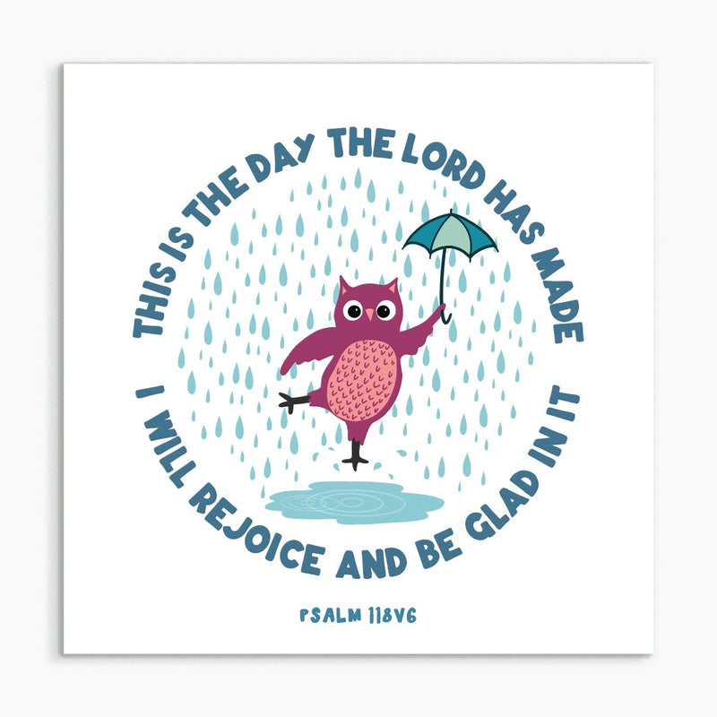 This is the Day (Owl) White Framed Print 6x6