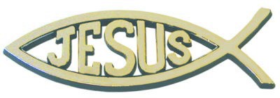Auto Emblem - Jesus Fish Gold (pack of 6) - Re-vived