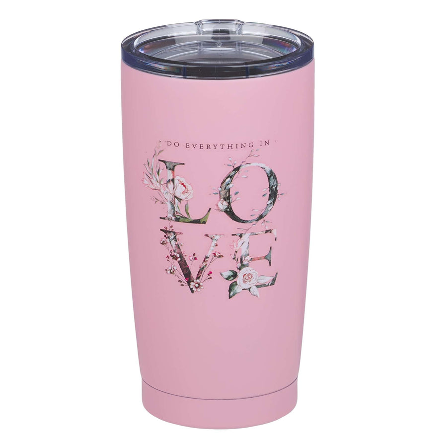 Do Everything in Love Pink Stainless Steel Mug - Re-vived