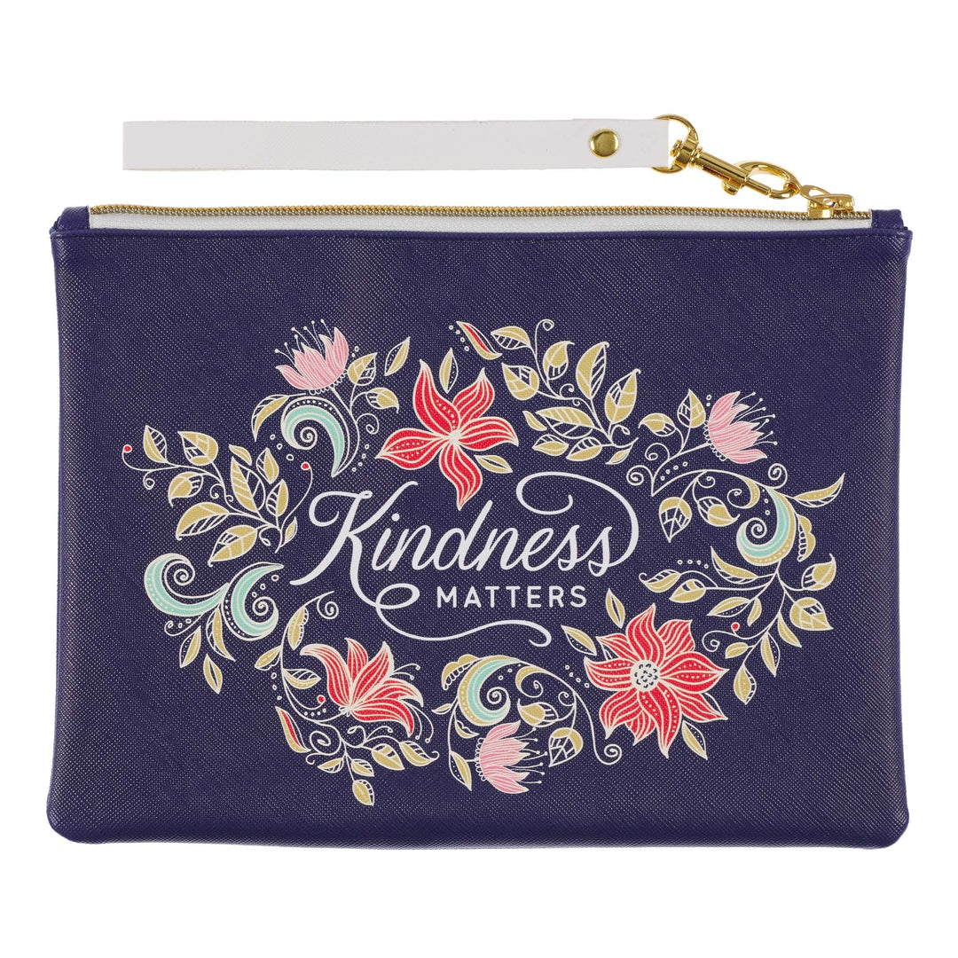 Kindness Matters Faux Leather Zippered Pouch - Re-vived
