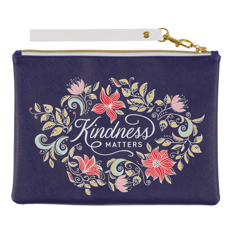 Kindness Matters Faux Leather Zippered Pouch