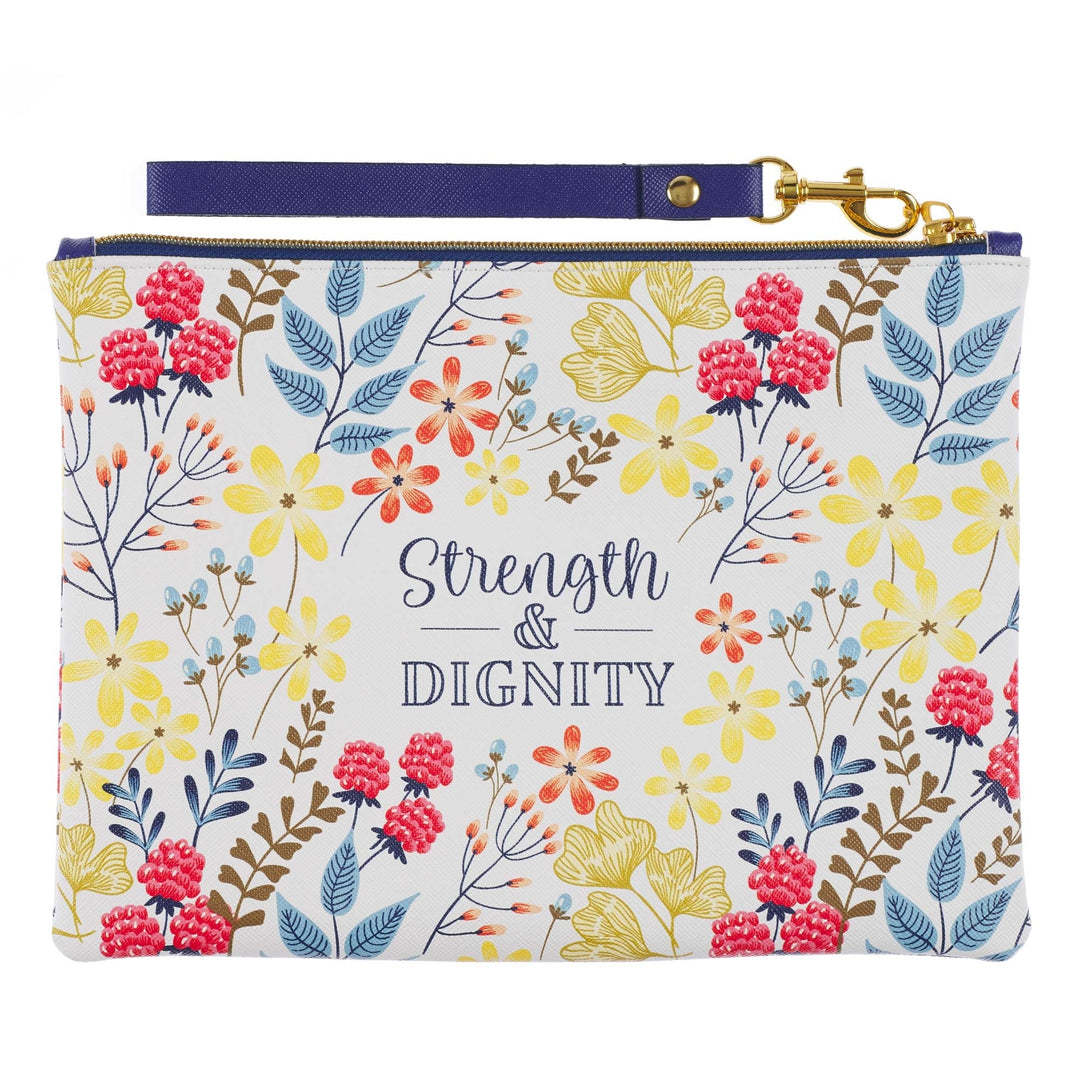 Strength & Dignity Faux Leather Zippered Pouch - Re-vived