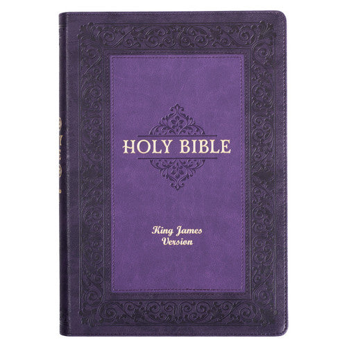 KJV Large Print Study Bible, Two-Tone Purple