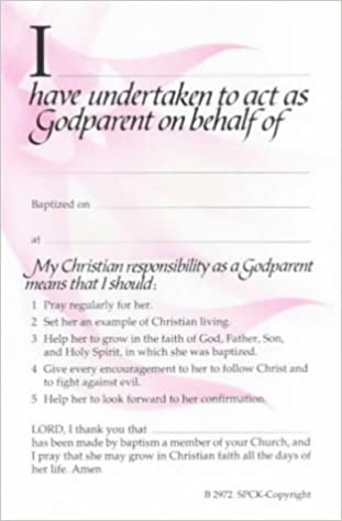 Godparent Card Pink (pack of 50)