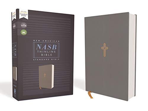 NASB Thinline Bible, Gray, Red Letter Ed., Comfort Print - Re-vived