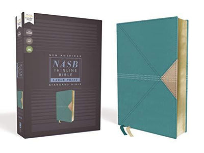 NASB Thinline Bible, Large Print, Teal, Red Letter Edition - Re-vived
