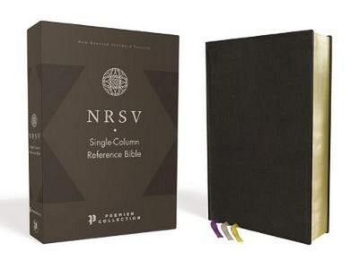 NRSV Single-Column Reference Bible, Black Goatskin Leather - Re-vived
