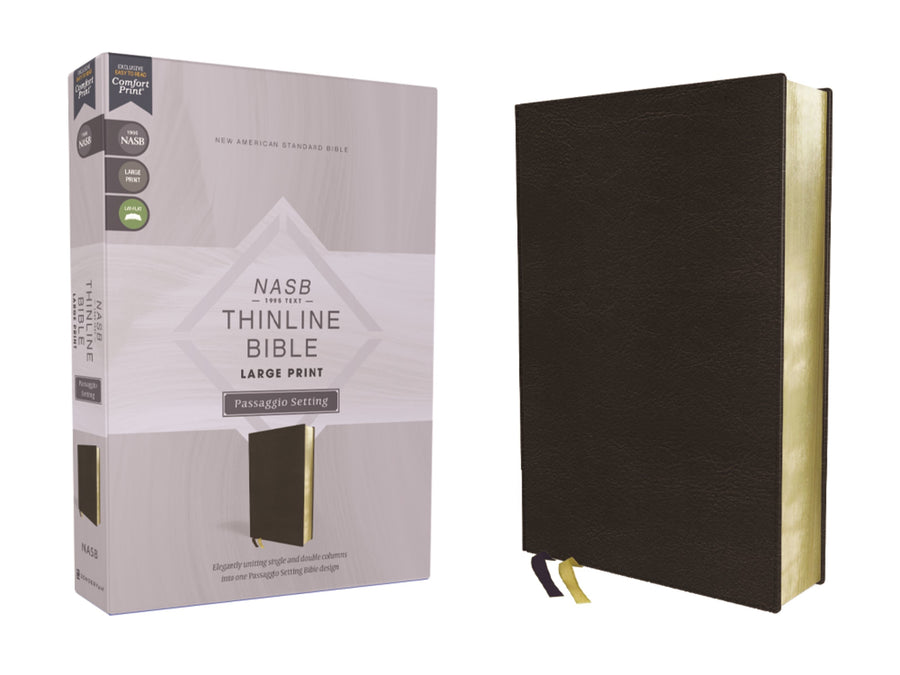 NASB Thinline Bible, Large Print, Passaggio Setting, Black - Re-vived