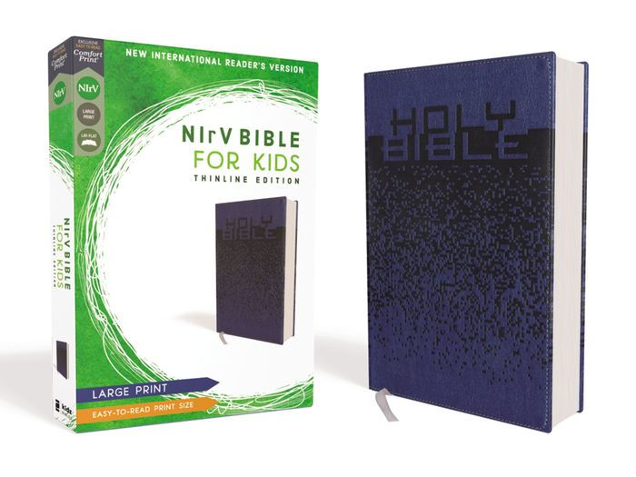 NIrV Bible for Kids, Blue, Large Print - Re-vived