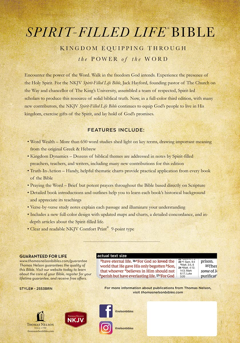 NKJV, Spirit-Filled Life Bible, Third Edition, Hardback, Red Letter Edition, Comfort Print - Re-vived