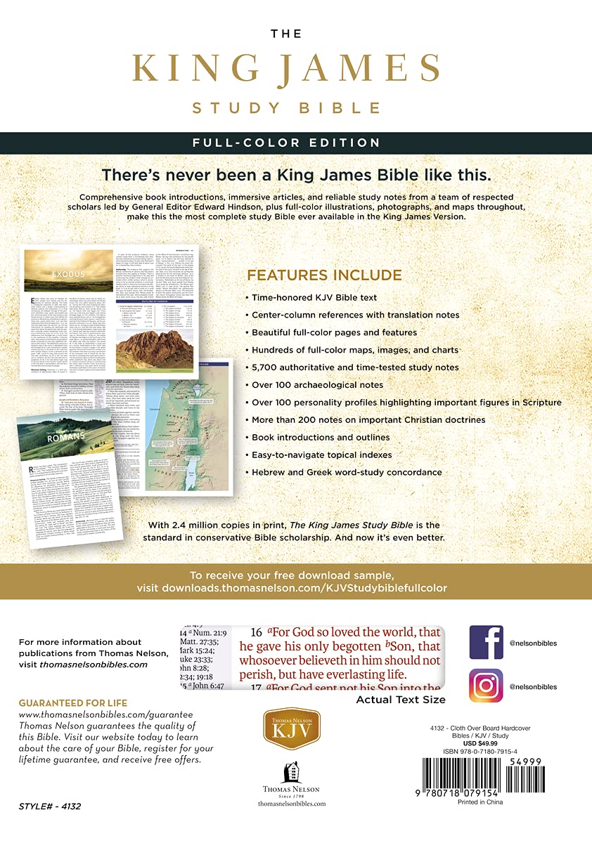 KJV Study Bible, The, Cloth Over Board, Full-Color Ed. - Re-vived