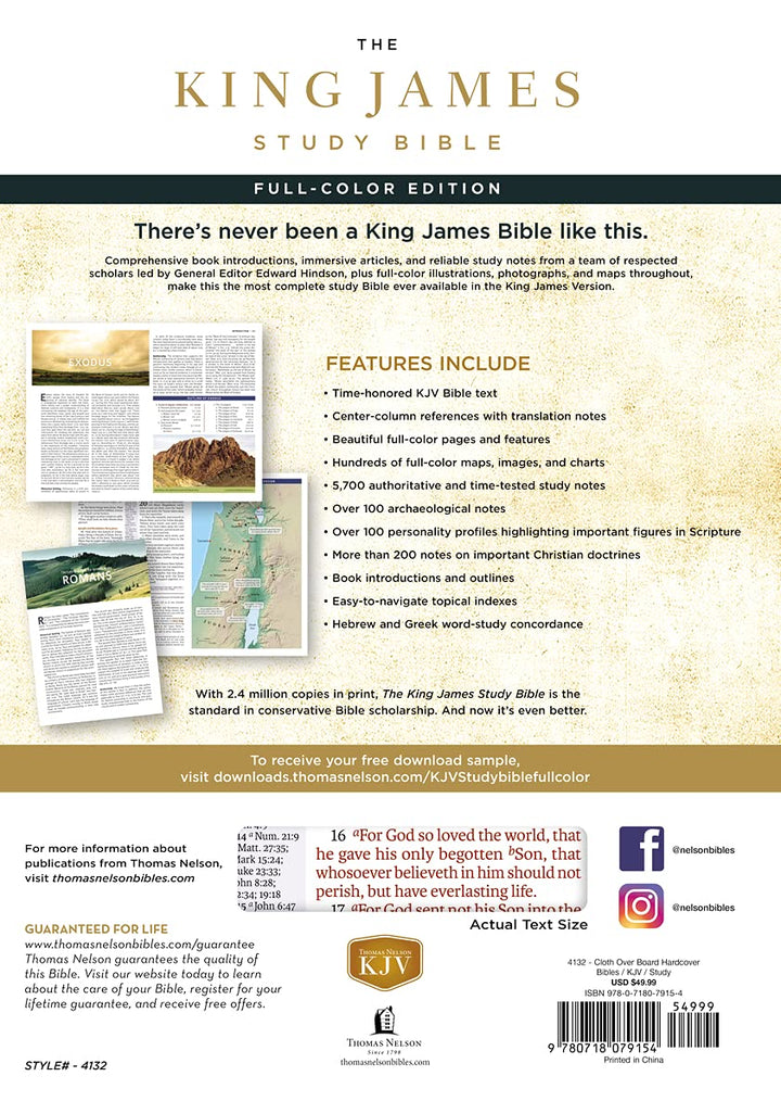 KJV Study Bible, The, Cloth Over Board, Full-Color Ed. - Re-vived