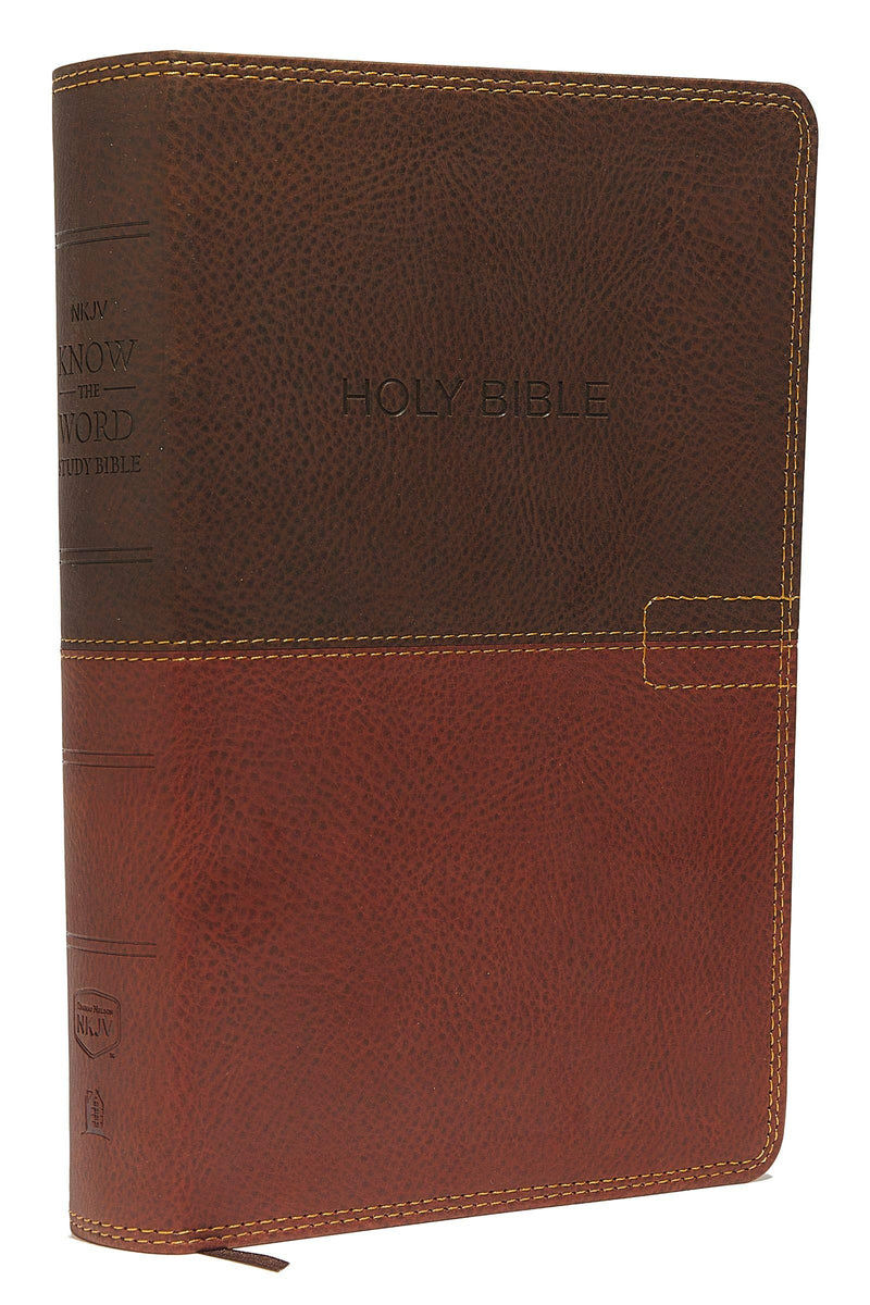 NKJV, Know The Word Study Bible, Imitation Leather, Brown/Caramel, Red Letter Edition
