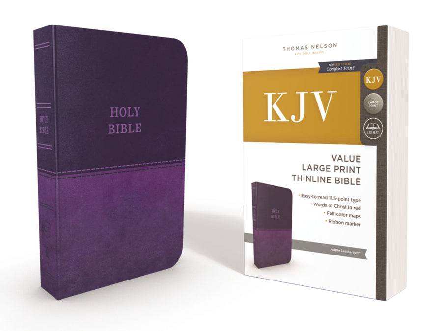 KJV ValueThinline Bible, Purple, Large Print, Red Letter - Re-vived