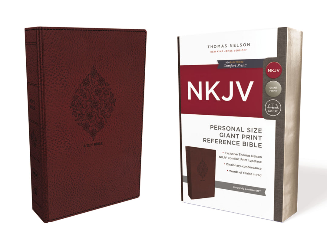 NKJV Reference Bible Personal Size Giant Print, Burgundy - Re-vived