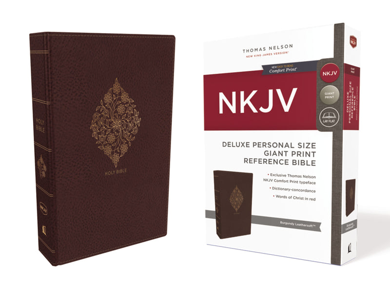 NKJV Deluxe Reference Bible Personal Size, Burgundy, Indexed