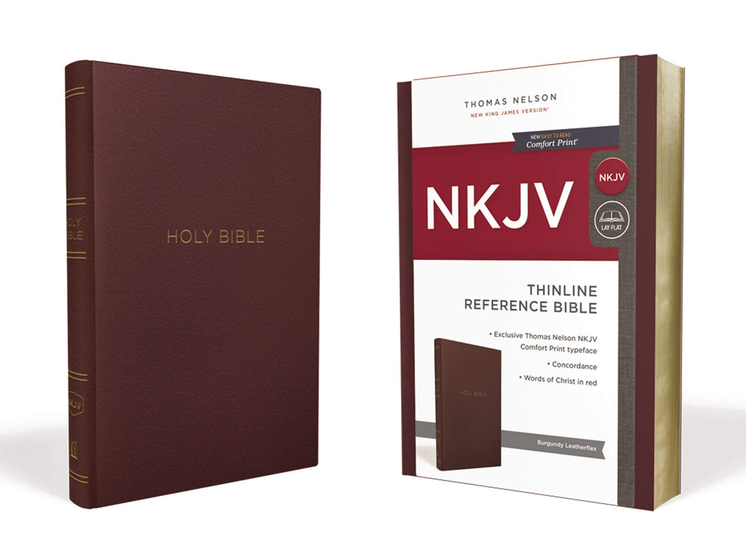 NKJV Thinline Reference Bible, Burgundy, Red Letter Ed. - Re-vived