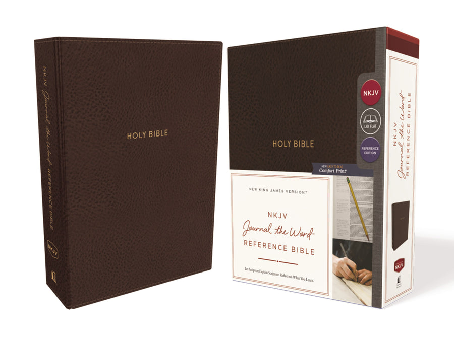 NKJV Journal The Word Reference Bible, Brown, Red Letter - Re-vived