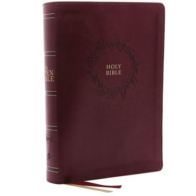 KJV Open Bible, Burgundy, Red Letter Edition, Comfort Print - Re-vived