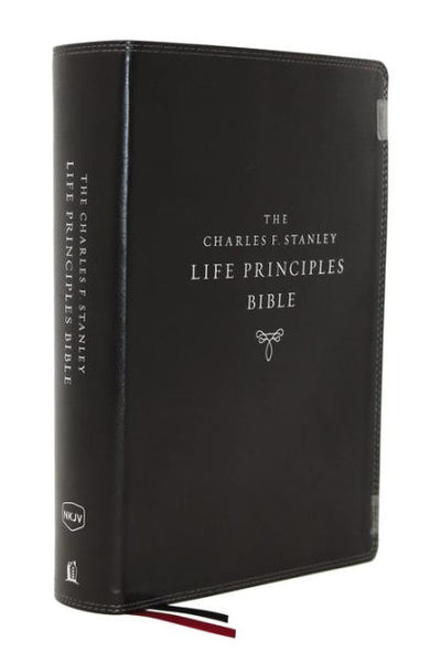 NKJV Charles Stanley Life Principles Bible, Black - Re-vived