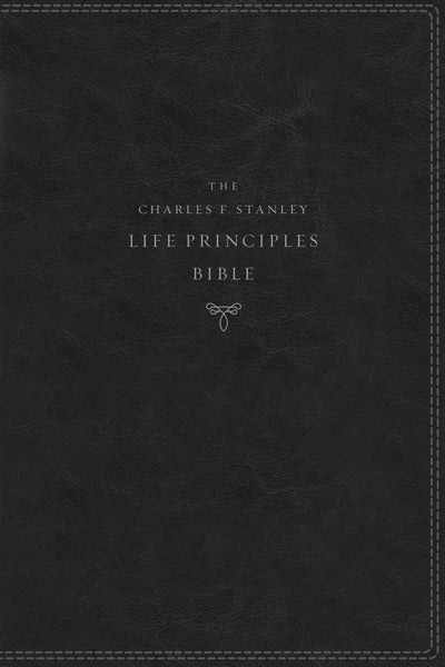 NKJV Charles Stanley Life Principles Bible, Black, Indexed - Re-vived