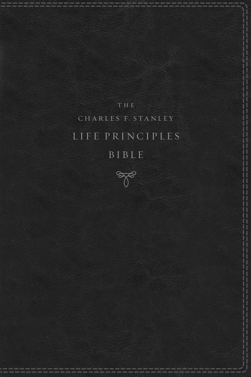 NKJV Charles Stanley Life Principles Bible, Black, Indexed - Re-vived