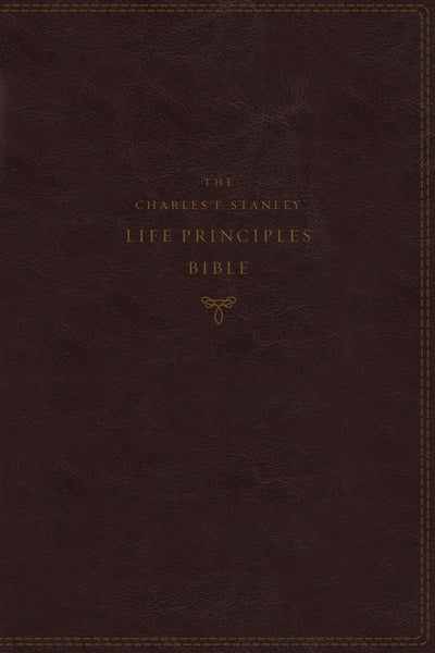 NKJV Charles Stanley Life Principles Bible, Burgundy Indexed - Re-vived