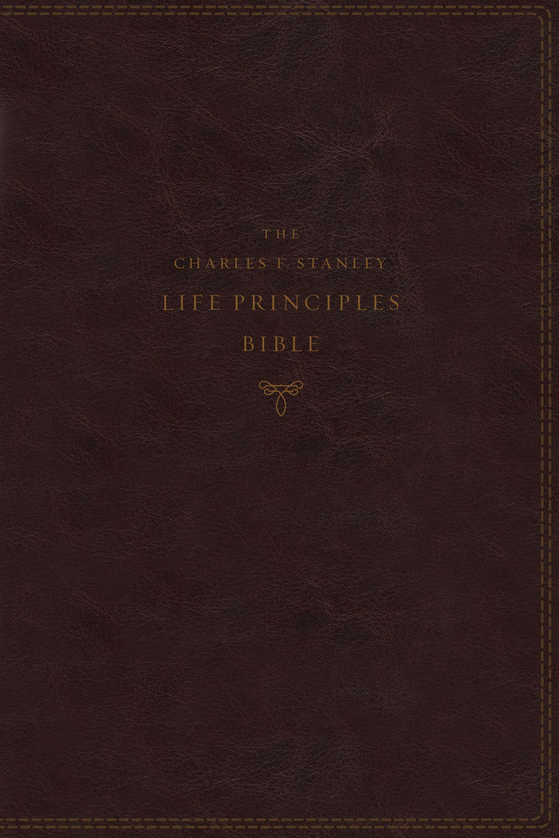 NKJV Charles Stanley Life Principles Bible, Burgundy Indexed - Re-vived