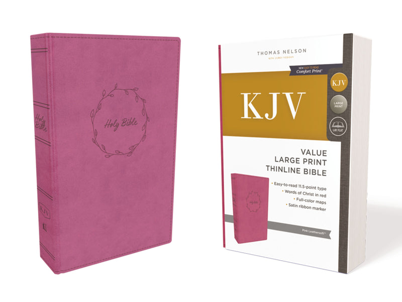 KJV Value Thinline Bible, Pink, Large Print, Red Letter Ed.