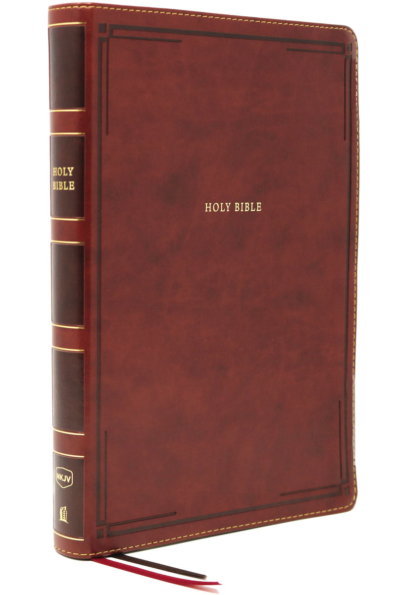 NKJV Thinline Bible, Brown, Giant Print, Red Letter, Indexed