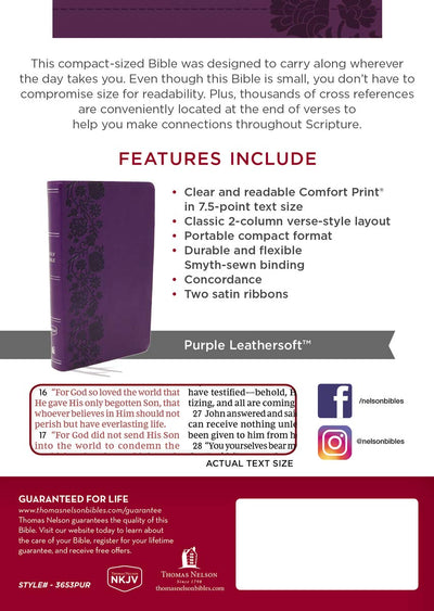 NKJV End-of-Verse Compact Reference Bible, Purple