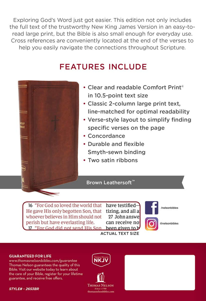 NKJV End-of-Verse Reference Bible, Personal Size, Brown