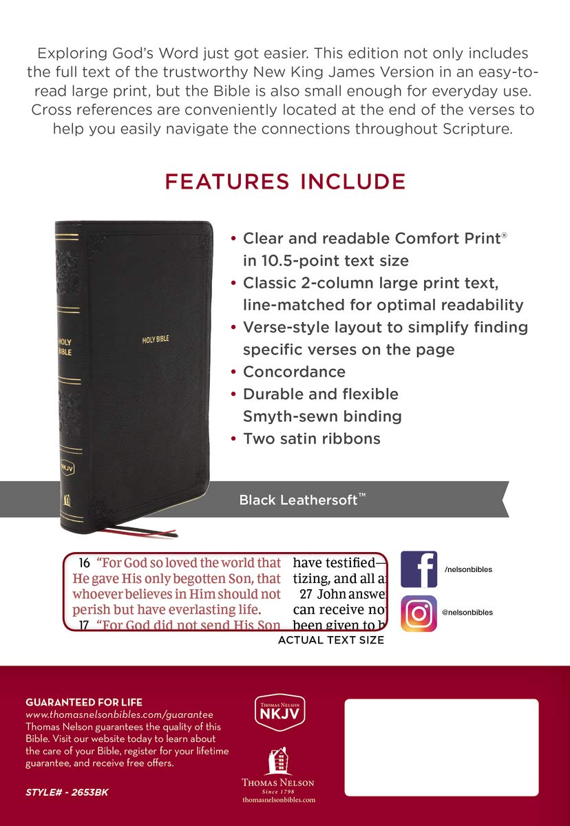 NKJV End-of-Verse Reference Bible, Personal Size, Black - Re-vived