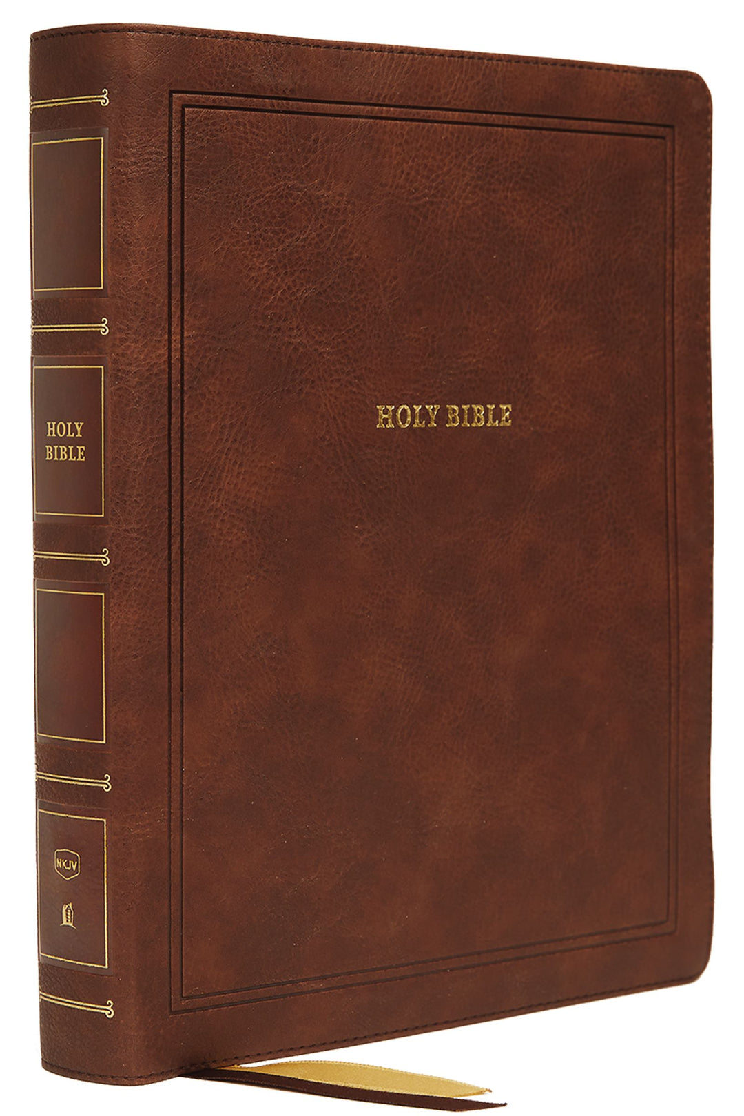 NKJV Reference Bible, Wide Margin, Large Print, Brown - Re-vived