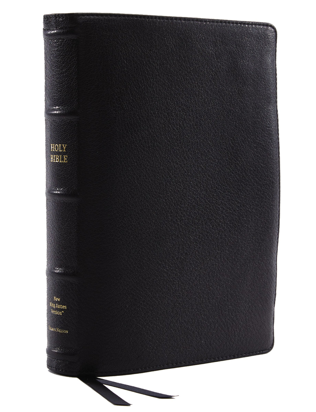 NKJV Reference Bible, Wide Margin, Large Print, Black, Genuine Leather - Re-vived