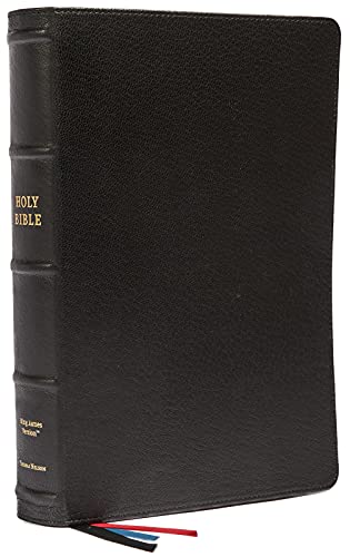 KJV Large Print Verse-by-Verse Reference Bible, Black, Genuine Leather
