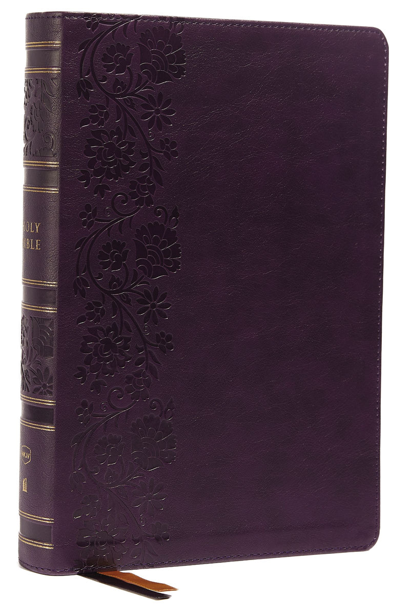 NKJV Single-Column Wide-Margin Reference Bible, Purple
