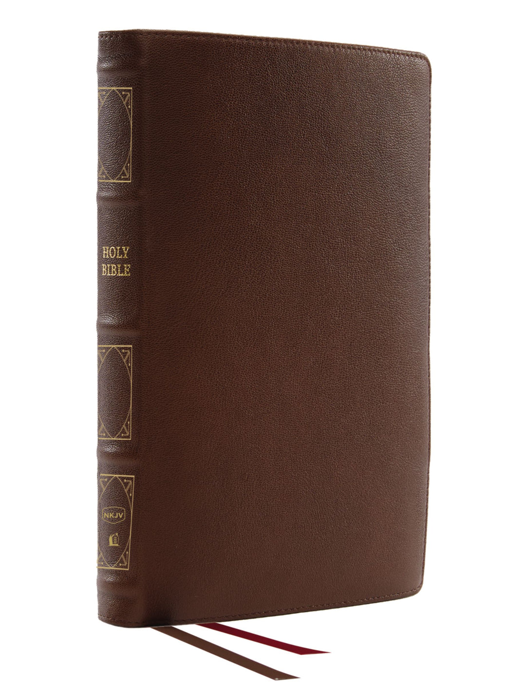 NKJV Thinline Reference Bible, Brown, Red Letter, Indexed - Re-vived