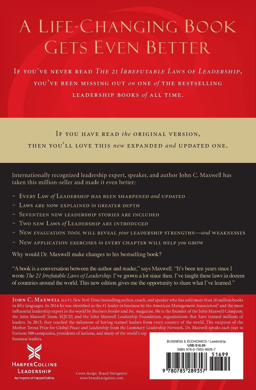 The 21 Irrefutable Laws Of Leadership - Re-vived