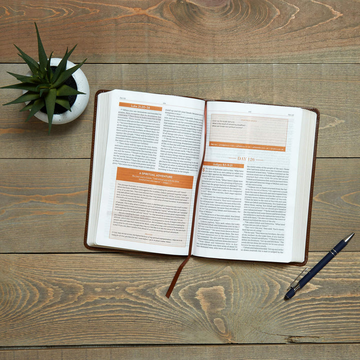 CSB Every Day with Jesus Daily Bible, Brown - Re-vived
