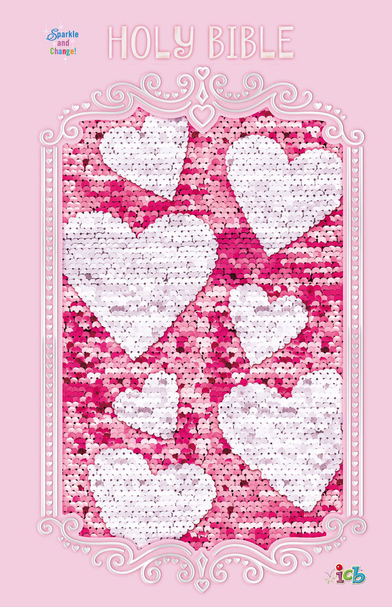 ICB Sequin Sparkle And Change Bible, Pink