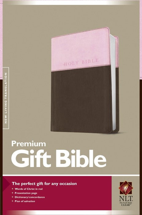 NLT Premium Gift Bible, Tutone, Pink/Dark Brown