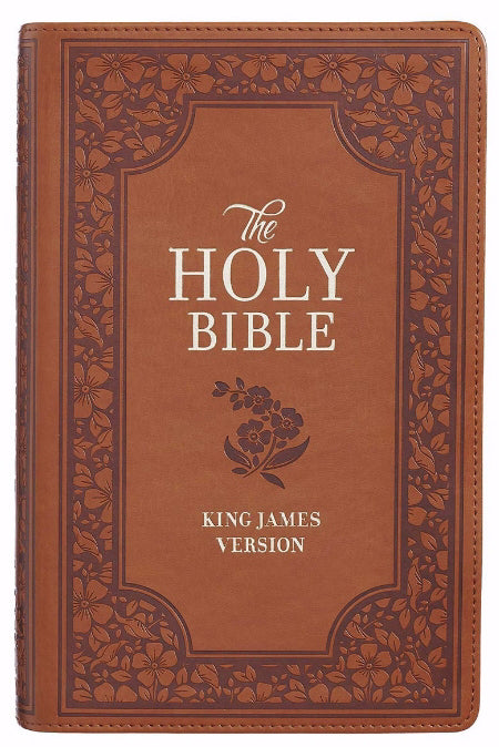 KJV Giant Print Bible, Tan Floral, Indexed